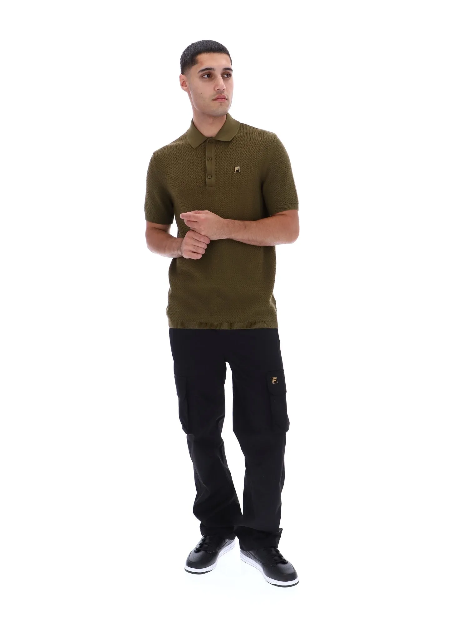 Chic And Comfortable All-Day Stretch Sander Textured Knit Polo Shirt