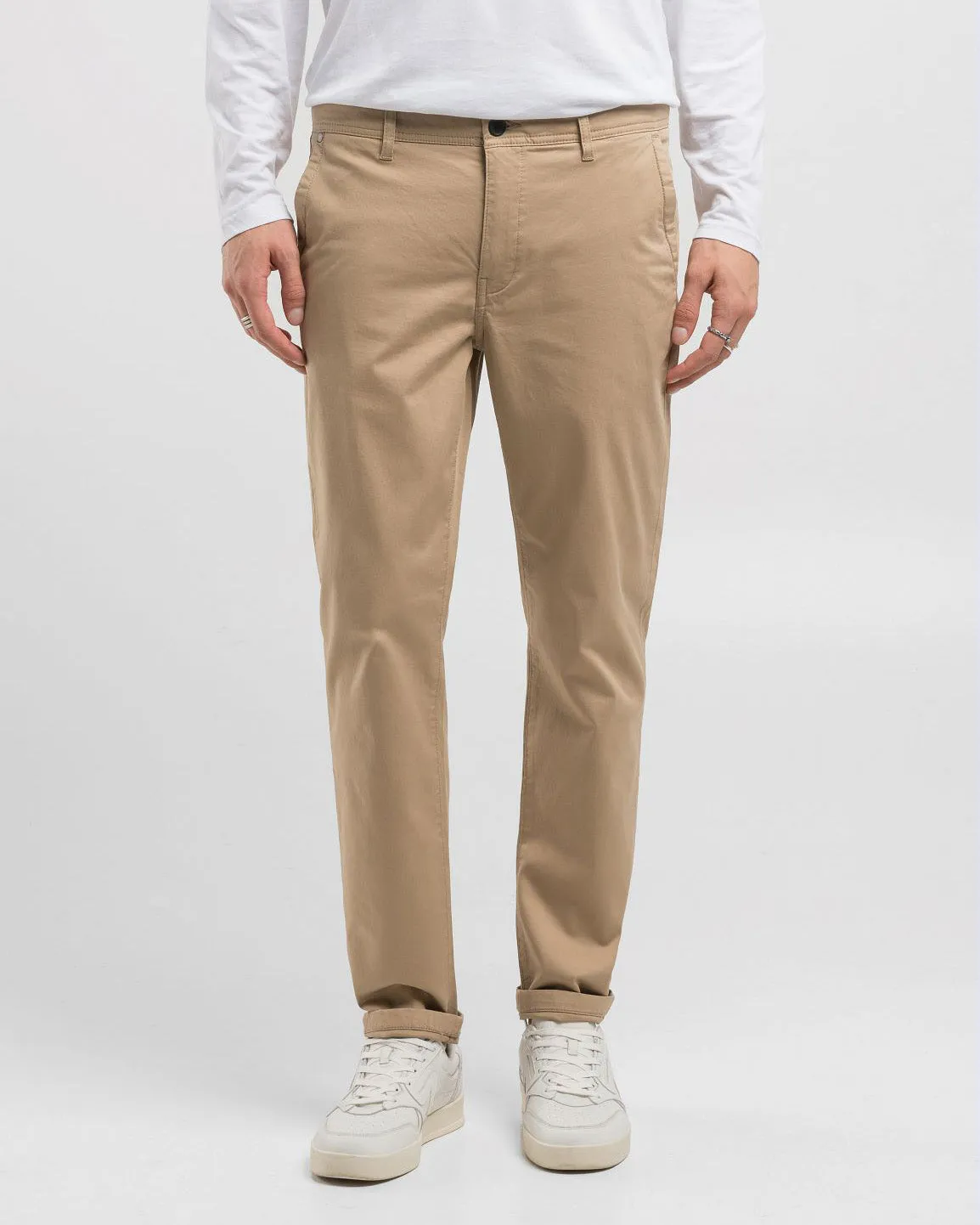 Trend Setter Trendy Premium Replay Damian Regular Slim Mens Twill Trousers - Sand