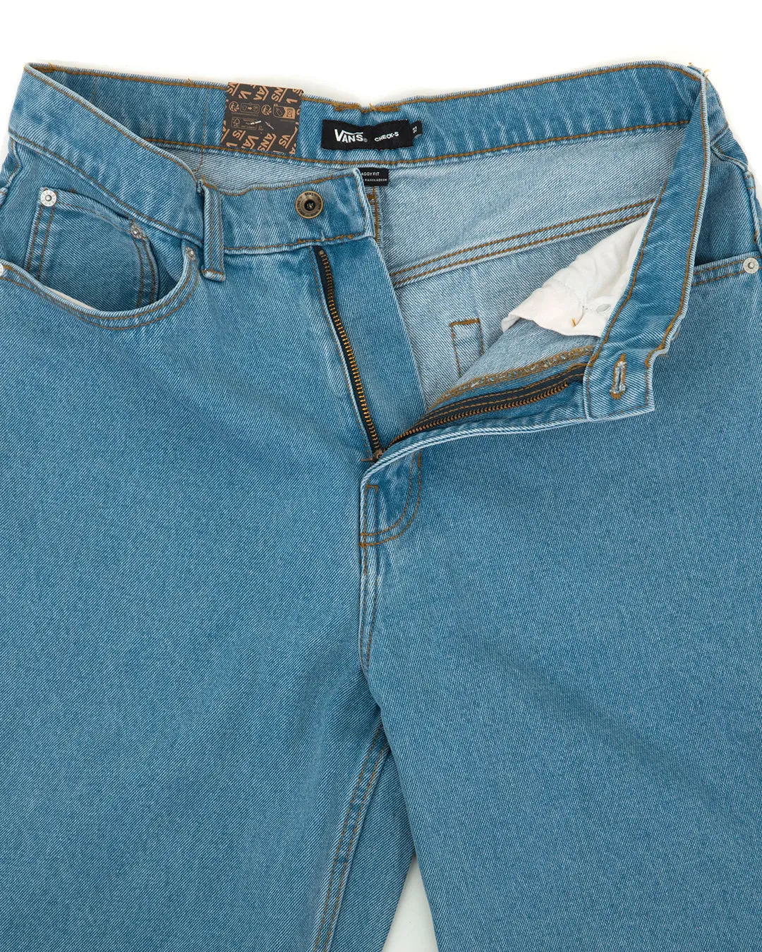 Move Easy Check-5 Baggy Denim Shorts (Stone Wash / Blue) (S) VBU