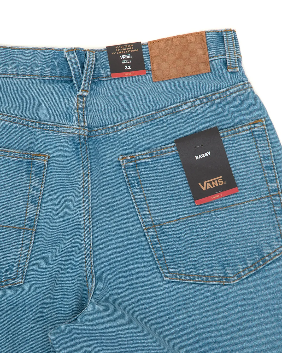 Workwear Semi Formal Check-5 Baggy Denim Shorts (Stone Wash / Blue) (S) VBU