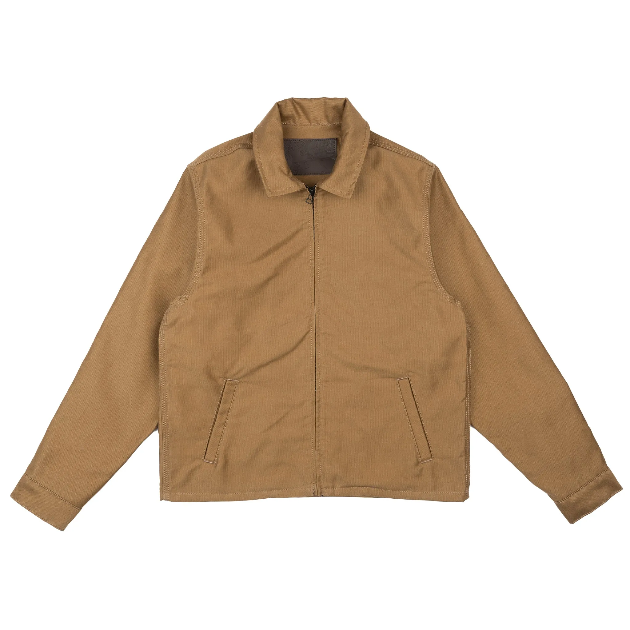 Recycled Material Construction Zip Jacket - Brushed Jungle Cloth - Tan