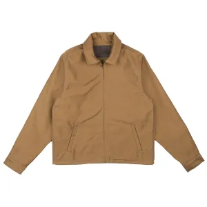 Recycled Material Construction Zip Jacket - Brushed Jungle Cloth - Tan