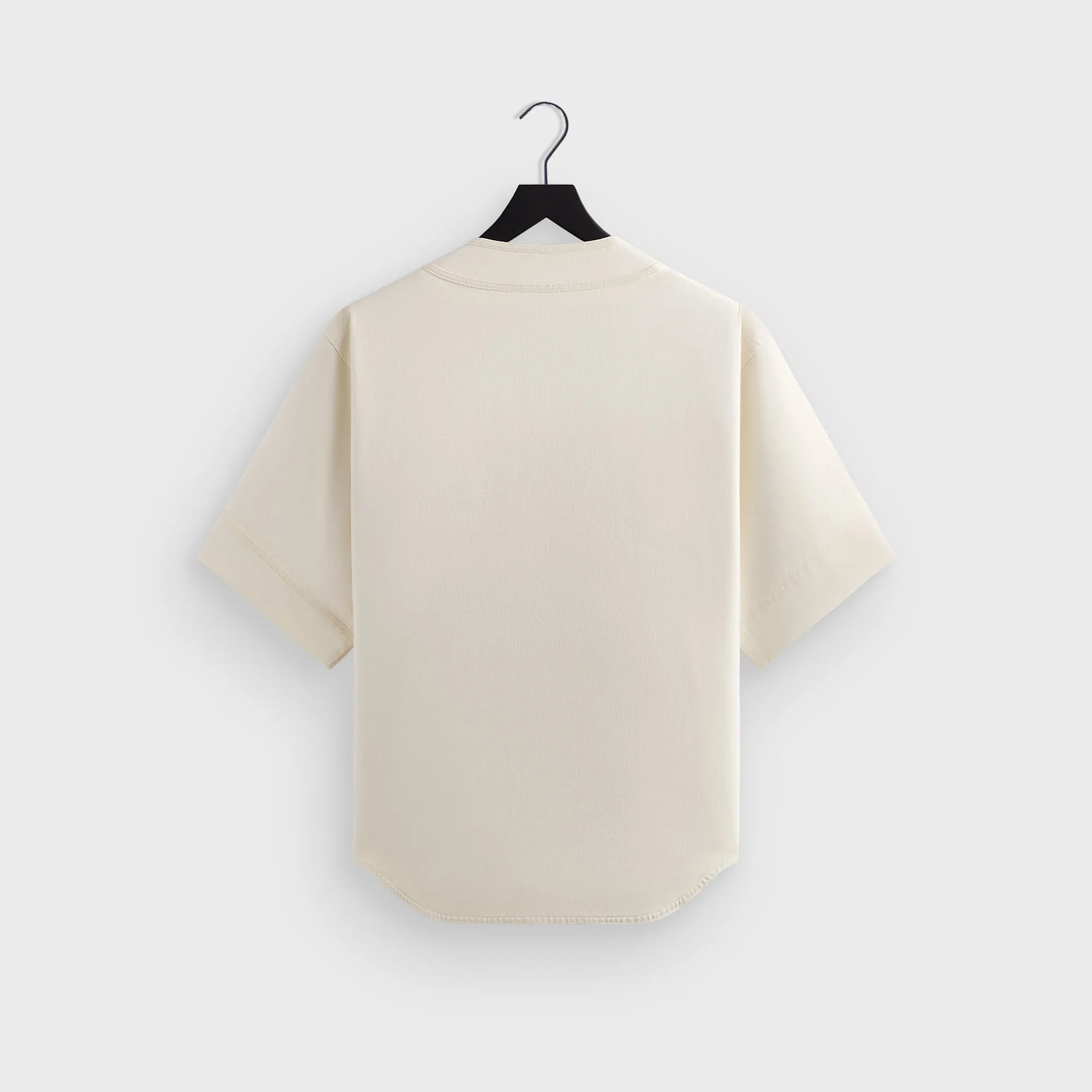 Stretchable Material Compression Fit Design Kith Washed Denim Willis Baseball Shirt - Sandrift