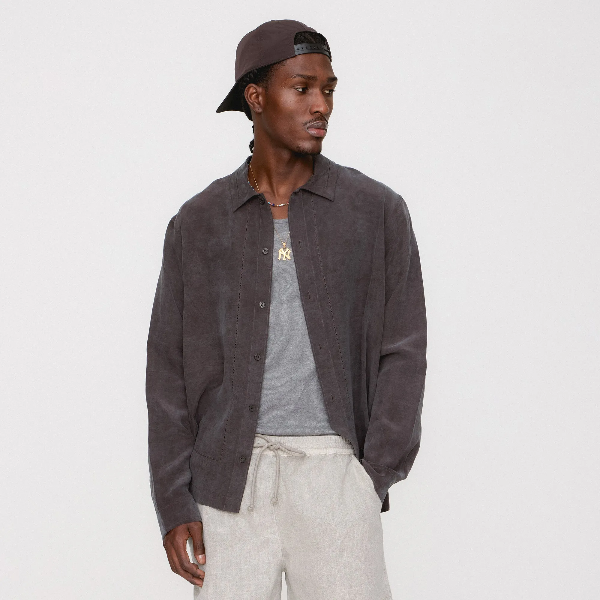 Pre Shrunk Cotton Blend Heat Tech Fabric Kith Ainslie Buttondown - Kindling