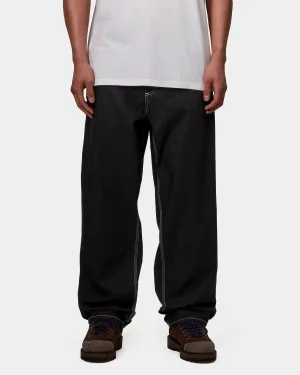 Carhartt WIP Heart Single Knee Relaxed Fit Mens Jeans - Black Rinsed Work Ready Neutral Secure Closure System