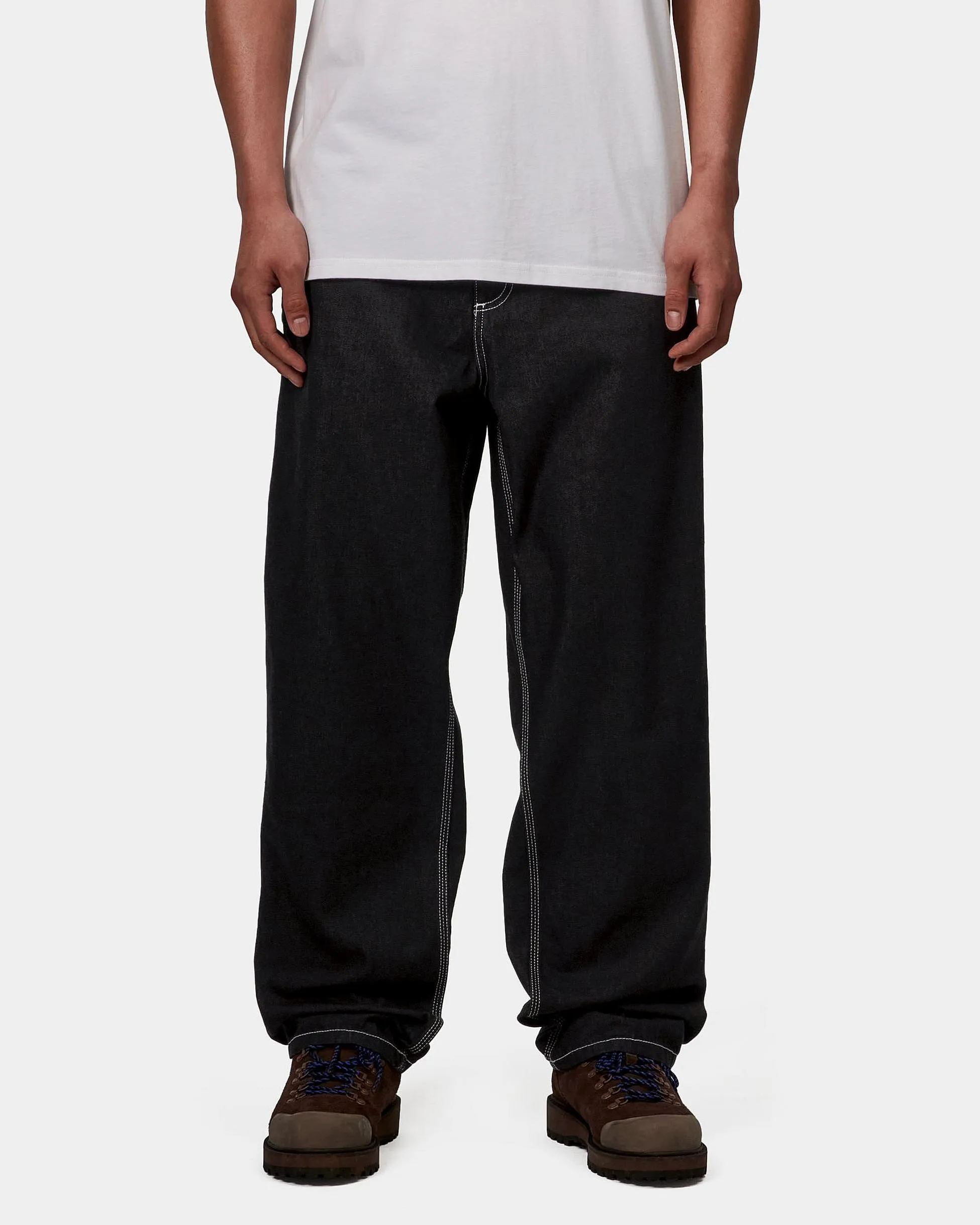 Slim Design All Season Style Carhartt WIP Heart Single Knee Relaxed Fit Mens Jeans - Black Rinsed