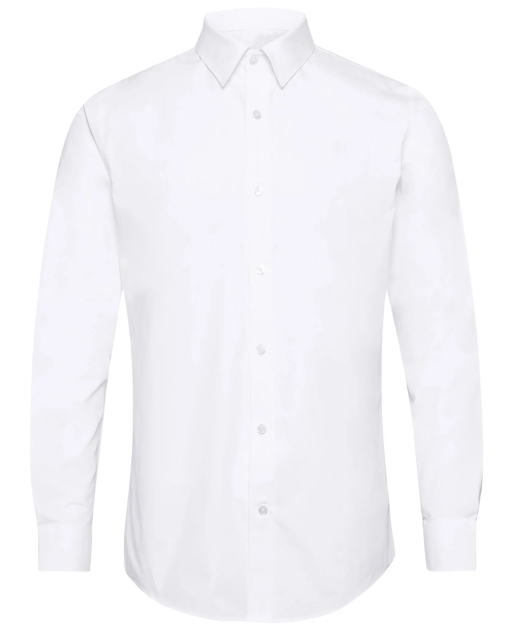 White Twill Natural Stretch Cotton French Cuff Dress Shirt Tailored Fit Odor control