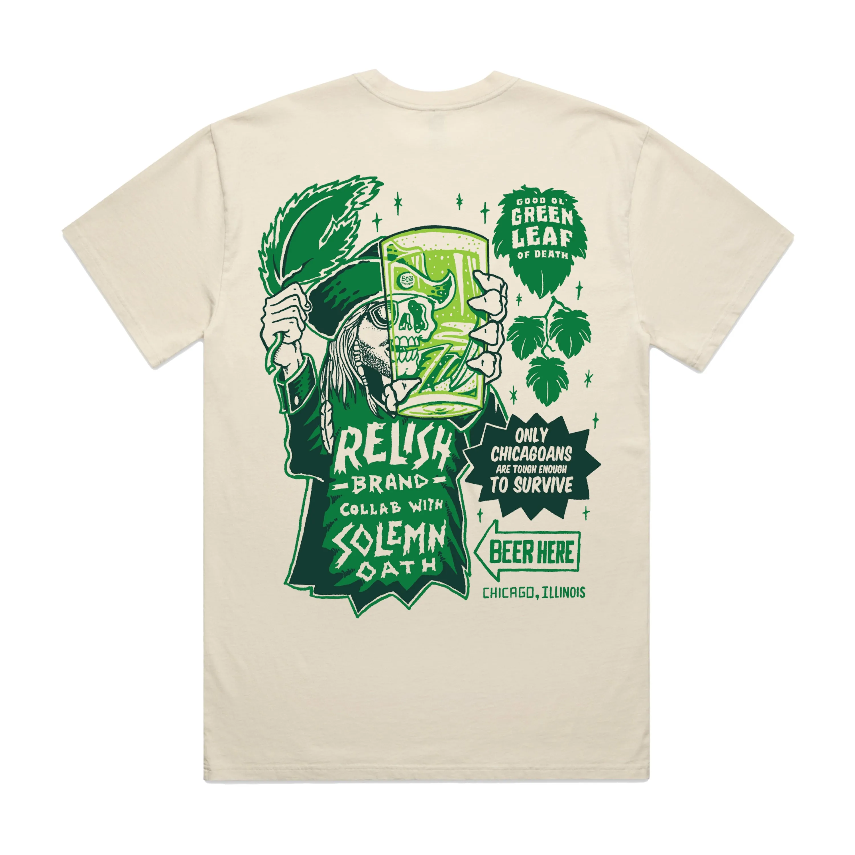 Street Smart Look "Good Ol' Green Leaf of Death" - Solemn Oath - Ivory - Garment Dyed