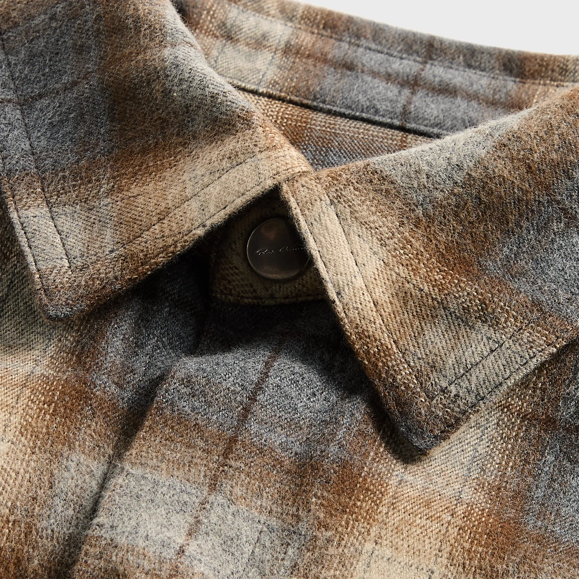 Rick Owens Outershirt - Grey Plaid Hypoallergenic Interior