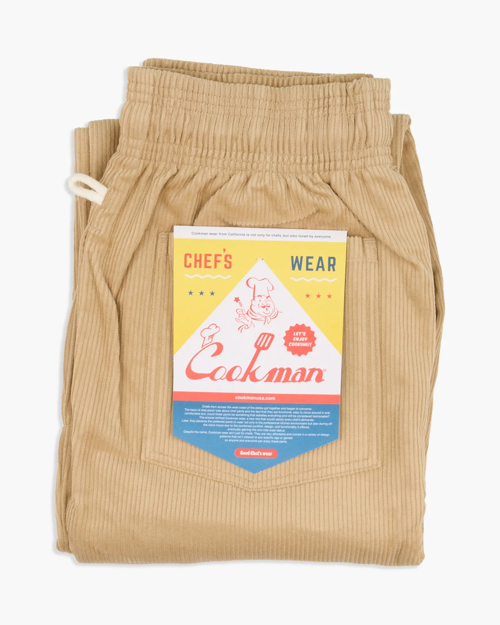 Crosshatch Stitching Cookman Chef Pants - Corduroy Beige
