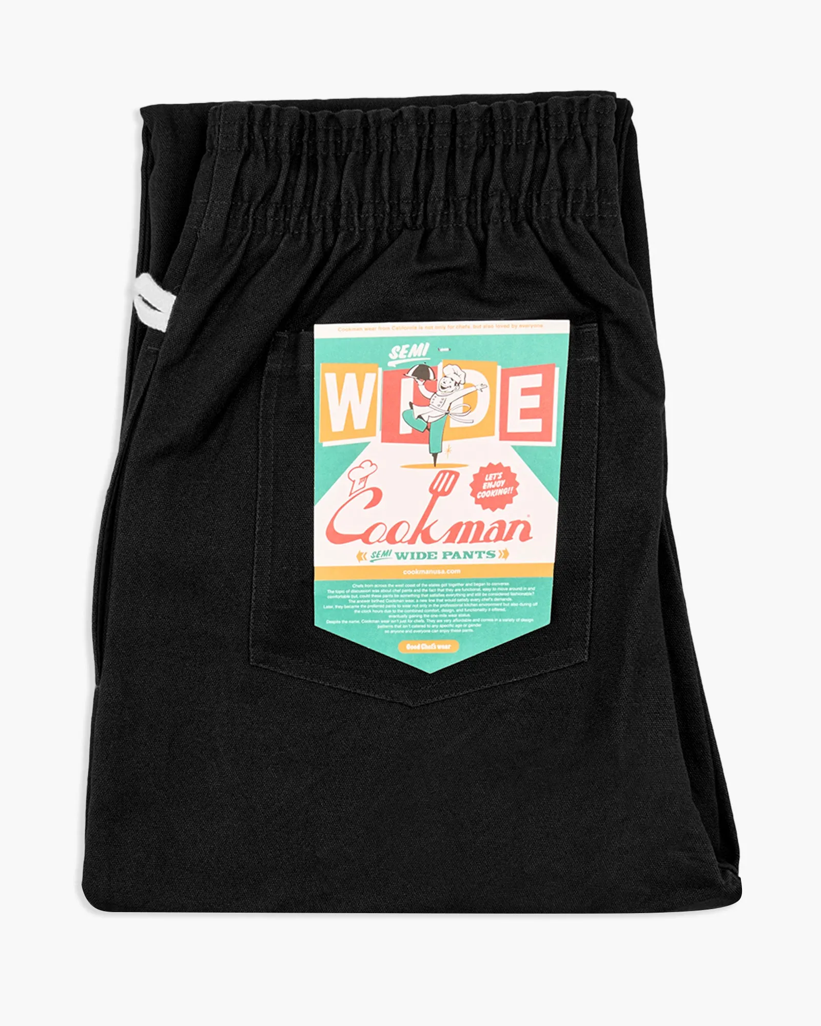 Cookman Semiwide Duck Canvas Chef Pants - Black All Round Fit Core Item
