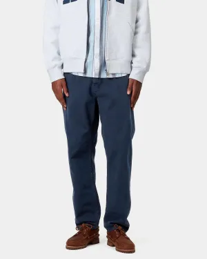 Family Style Luxury Carhartt WIP Newel Pant Relaxed Tapered Mens Trousers - Ink Stone Dyed