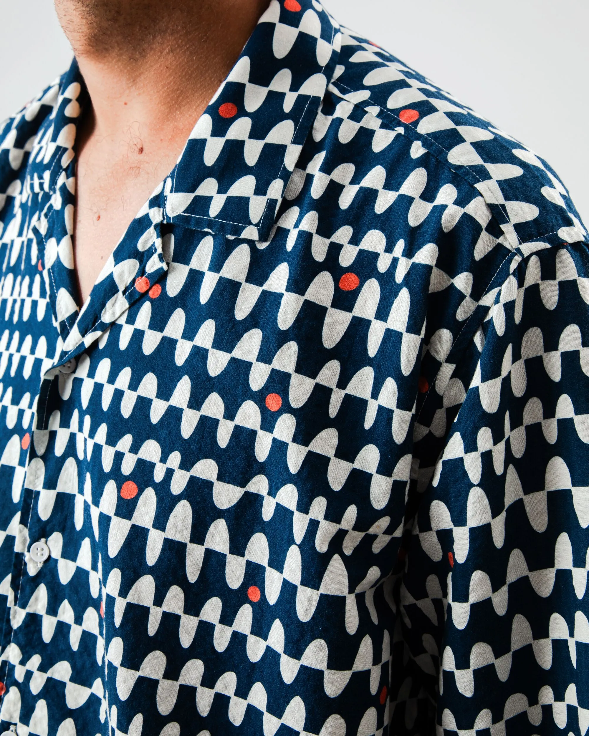 Sunset Aloha Shirt Navy Easy Care Timeless Piece