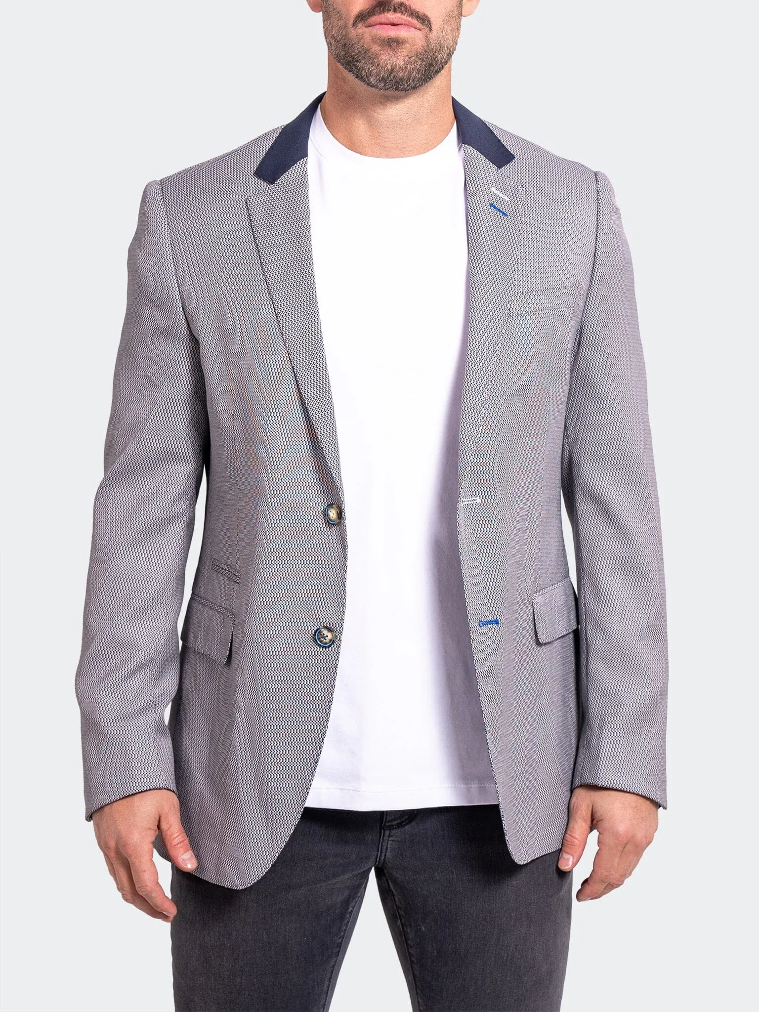 Neutral Street Style Hidden Zipper Blazer Socrate Evo Ascension2102 Blue