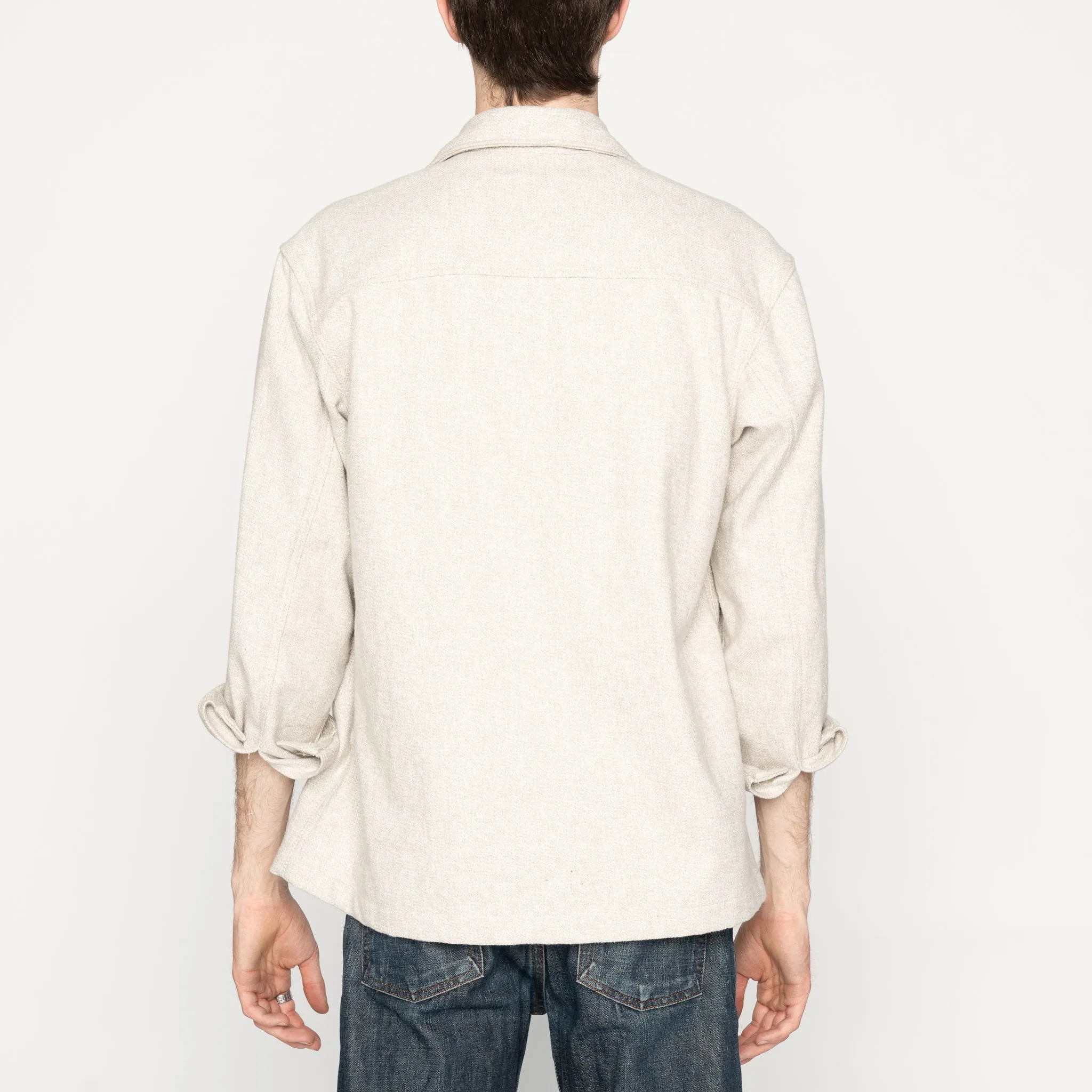 Lightweight Wear Over Shirt - Triple Yarn Twist Brushed Flannel - Ivory