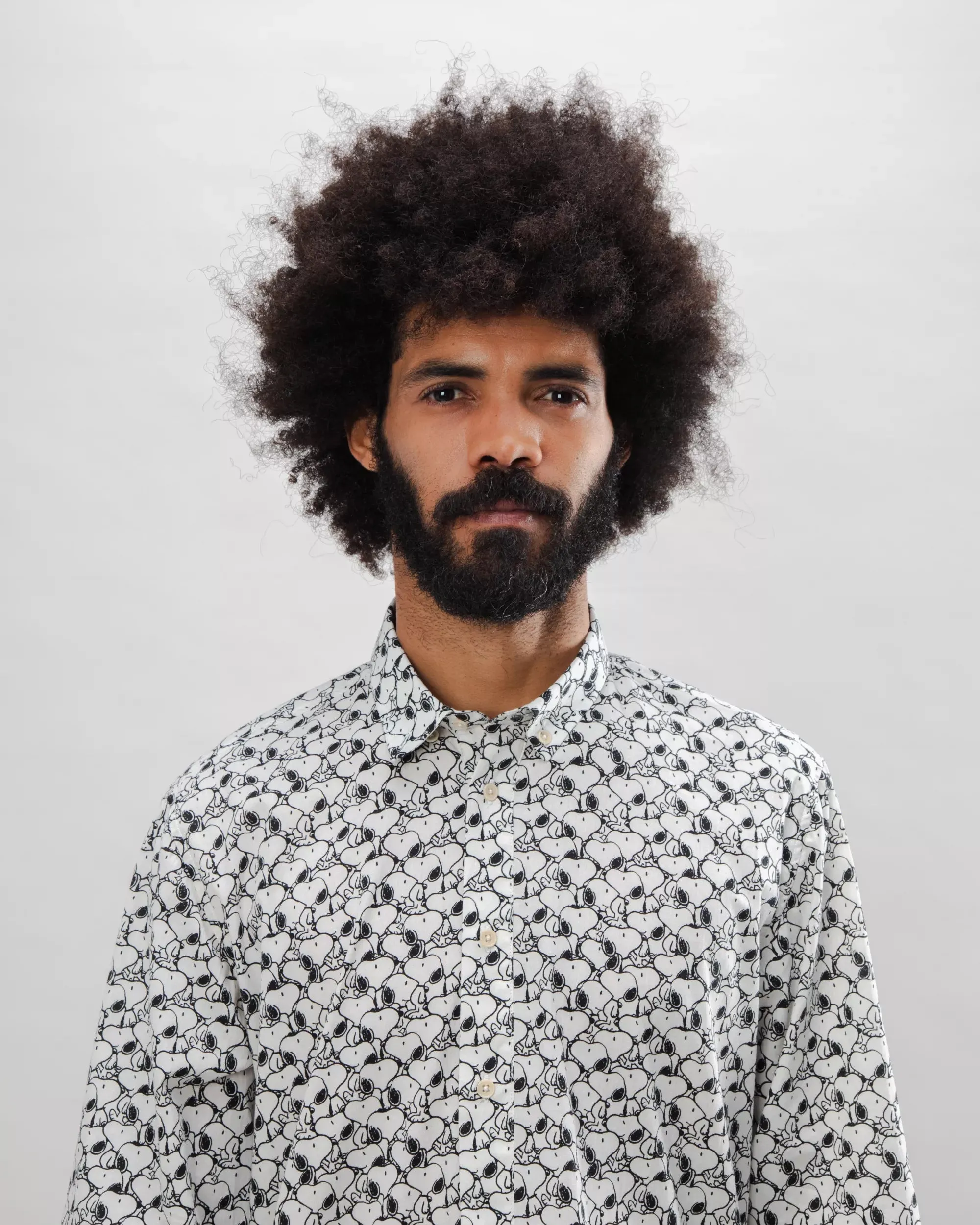 Smart Look Peanuts B&W Cotton Shirt Ecru