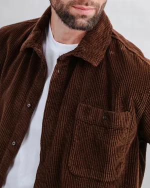 Corduroy Overshirt Chocolate Sporty Look