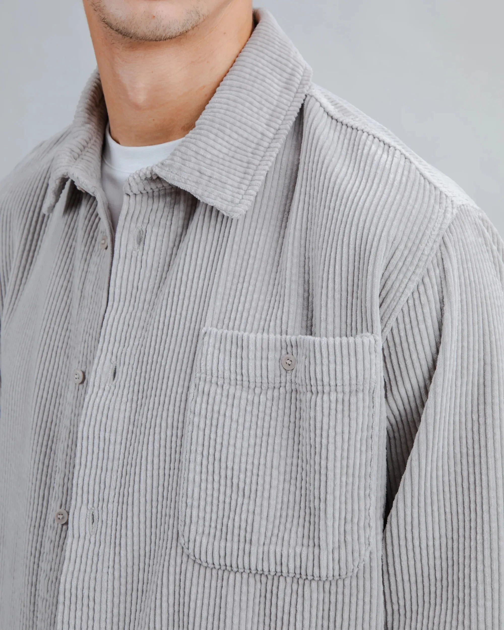 Corduroy Overshirt Grey Polka Dot Animal Print