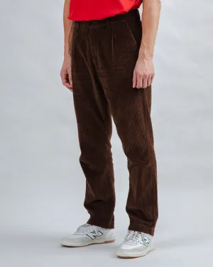Chill Comfort Corduroy Pleated Chino Pants Chocolate