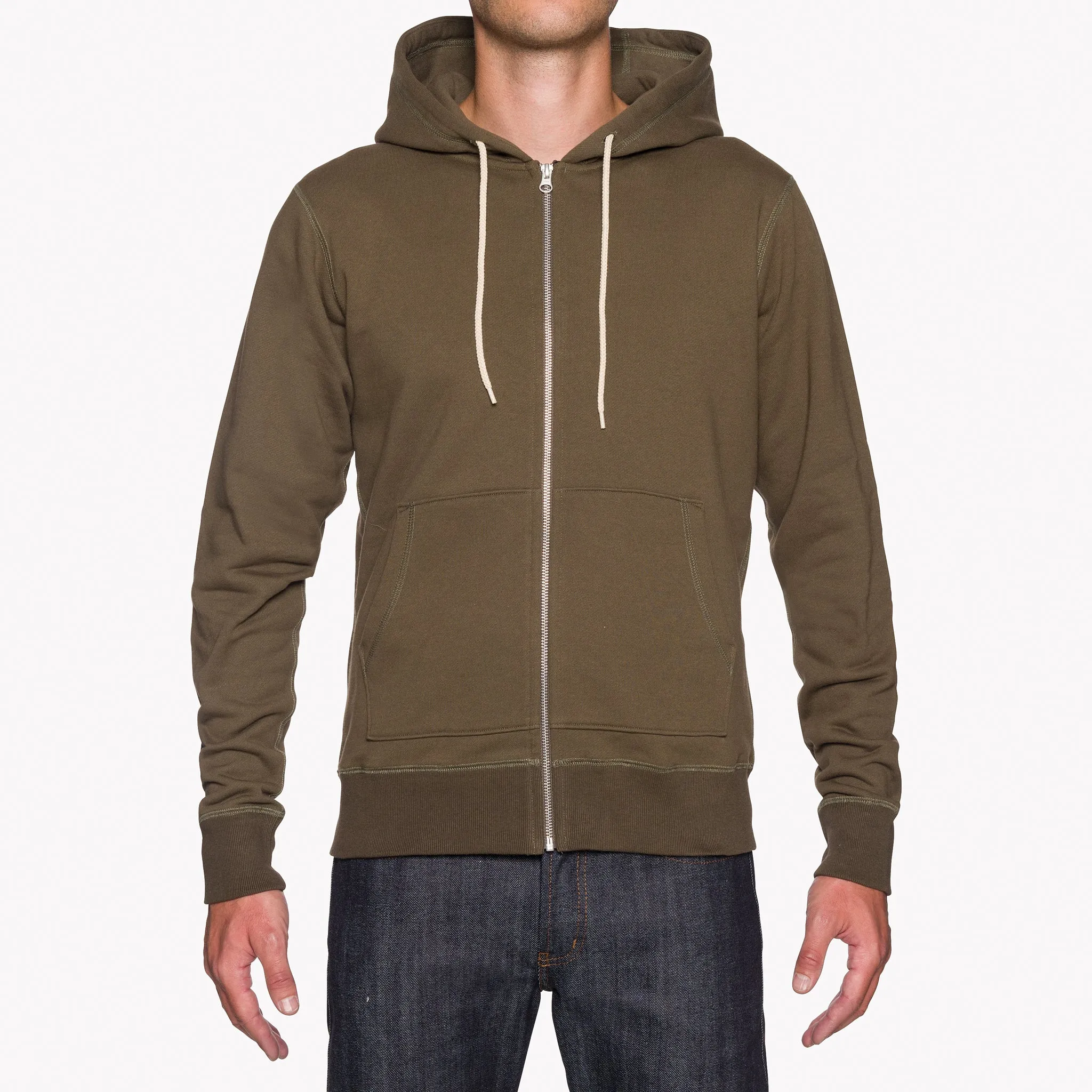 Zip Hoodie - Heavyweight Terry - Hunter Sporty Comfort logoed
