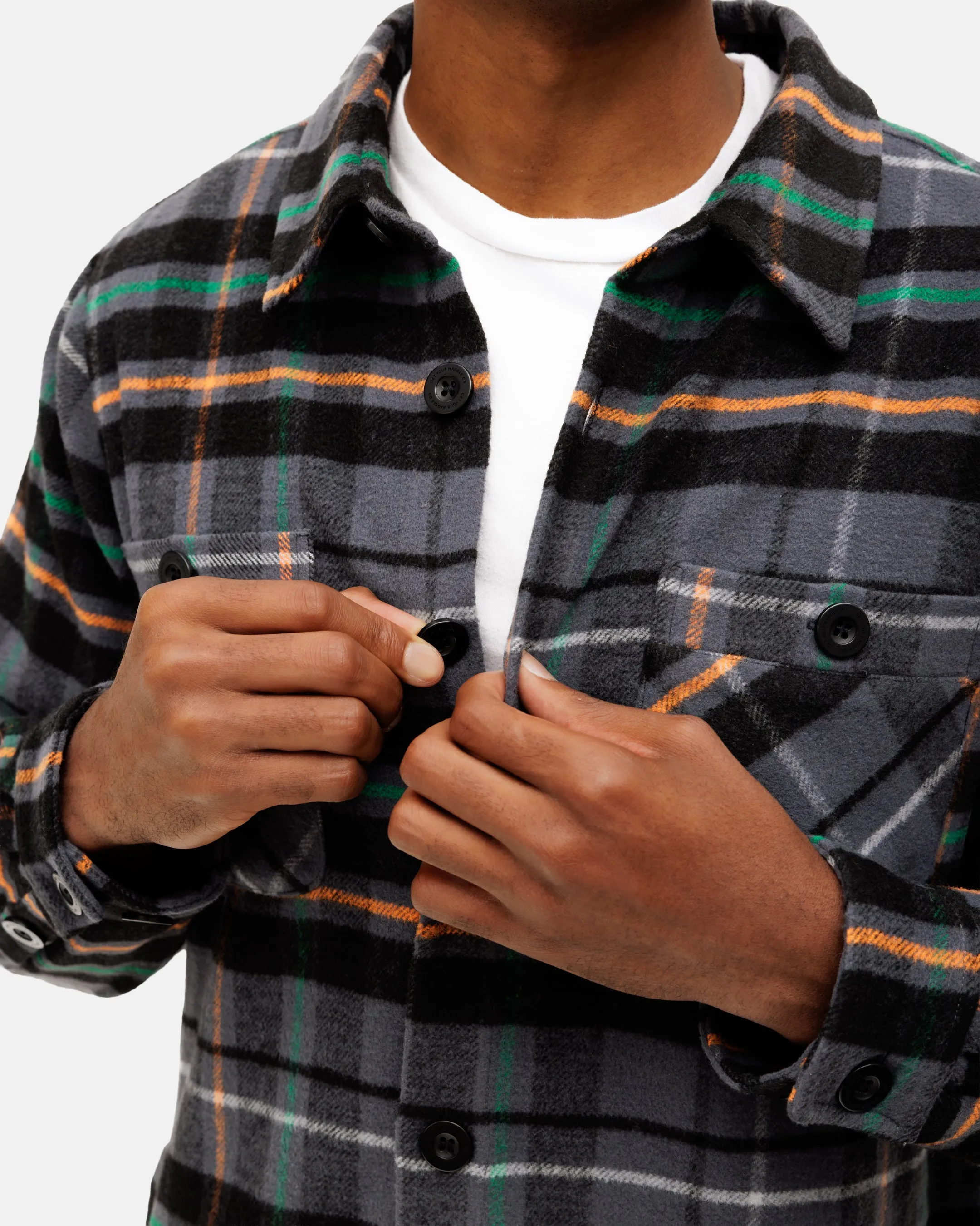 Decoy Men's Heavyweight Flannel Overshirt Many Pockets