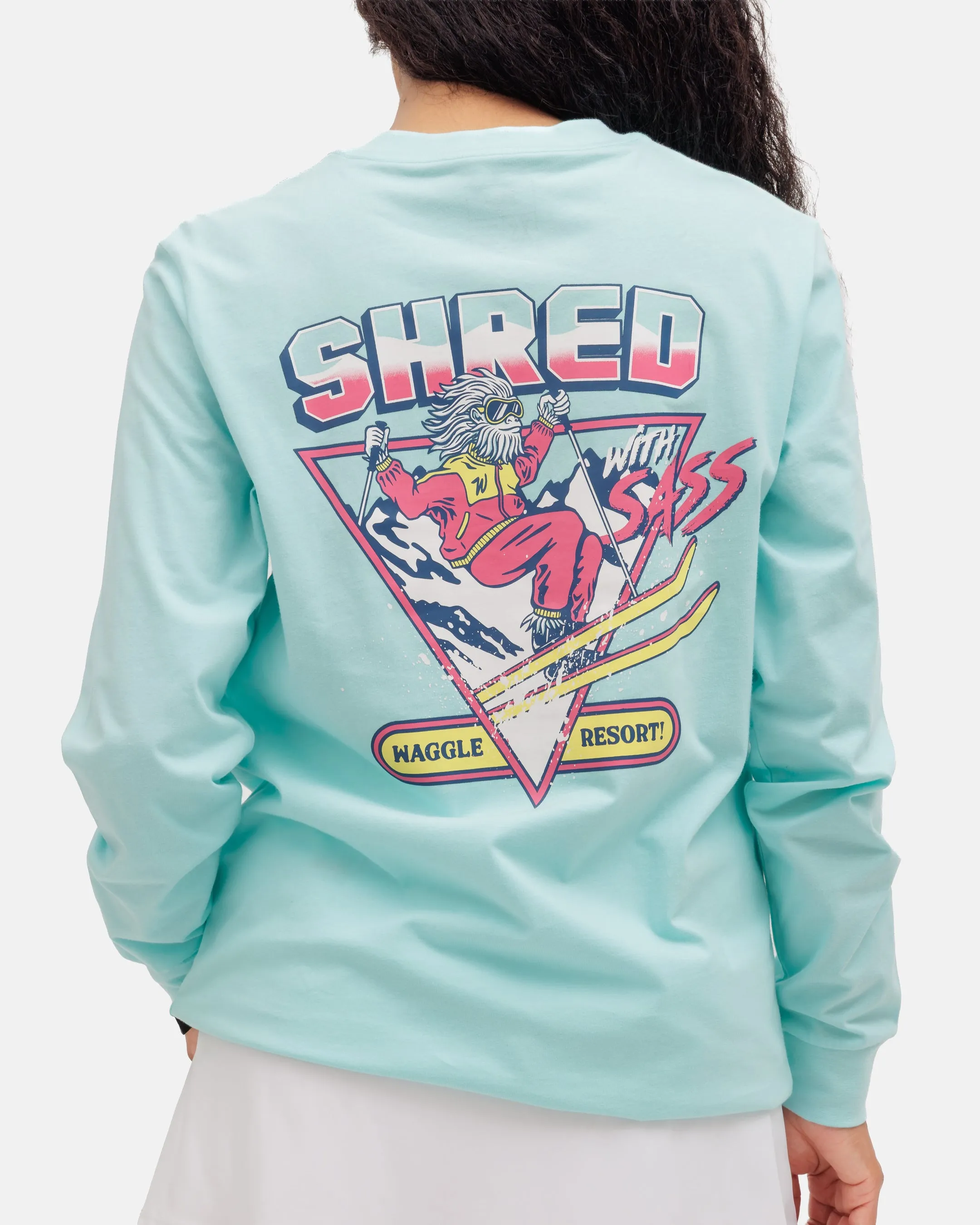 Shred with Sass Long-Sleeve T-Shirt Subtle Embroidery