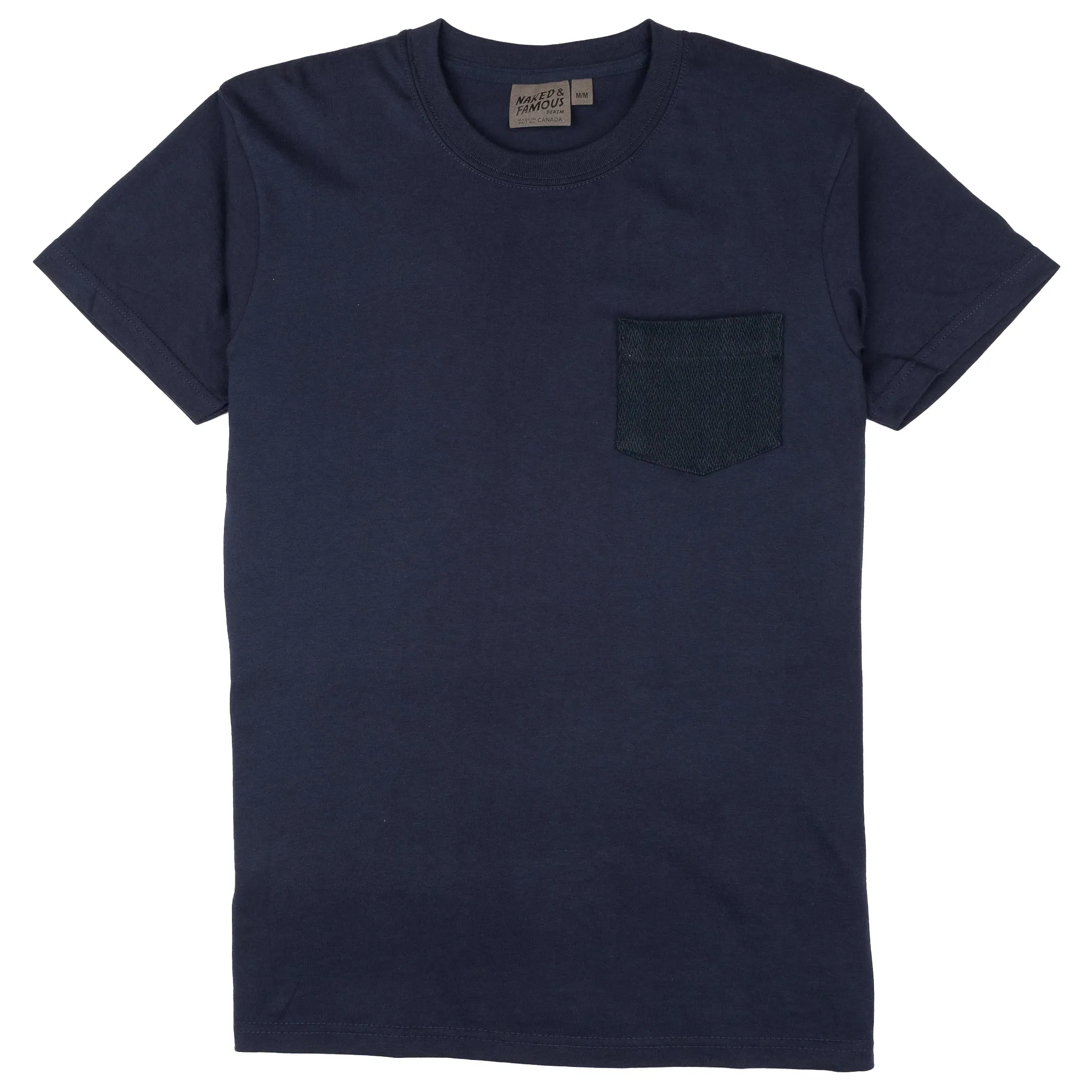 Pocket Tee   -   Navy   -   Yagasuri   Denim ReinforcedShoulderPanels Urban Streetwear