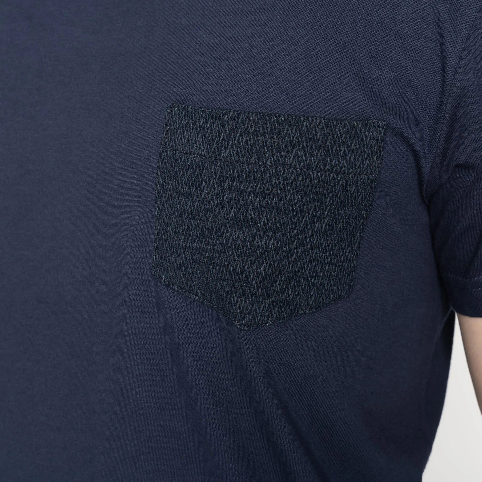 certified Bohemian style Pocket Tee   -   Navy   -   Yagasuri   Denim
