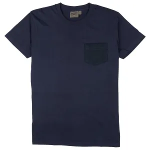 Pocket Tee   -   Navy   -   Yagasuri   Denim ReinforcedShoulderPanels Urban Streetwear