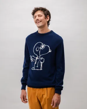 Peanuts Flying Ace Wool Cashmere Sweater Navy product bundle