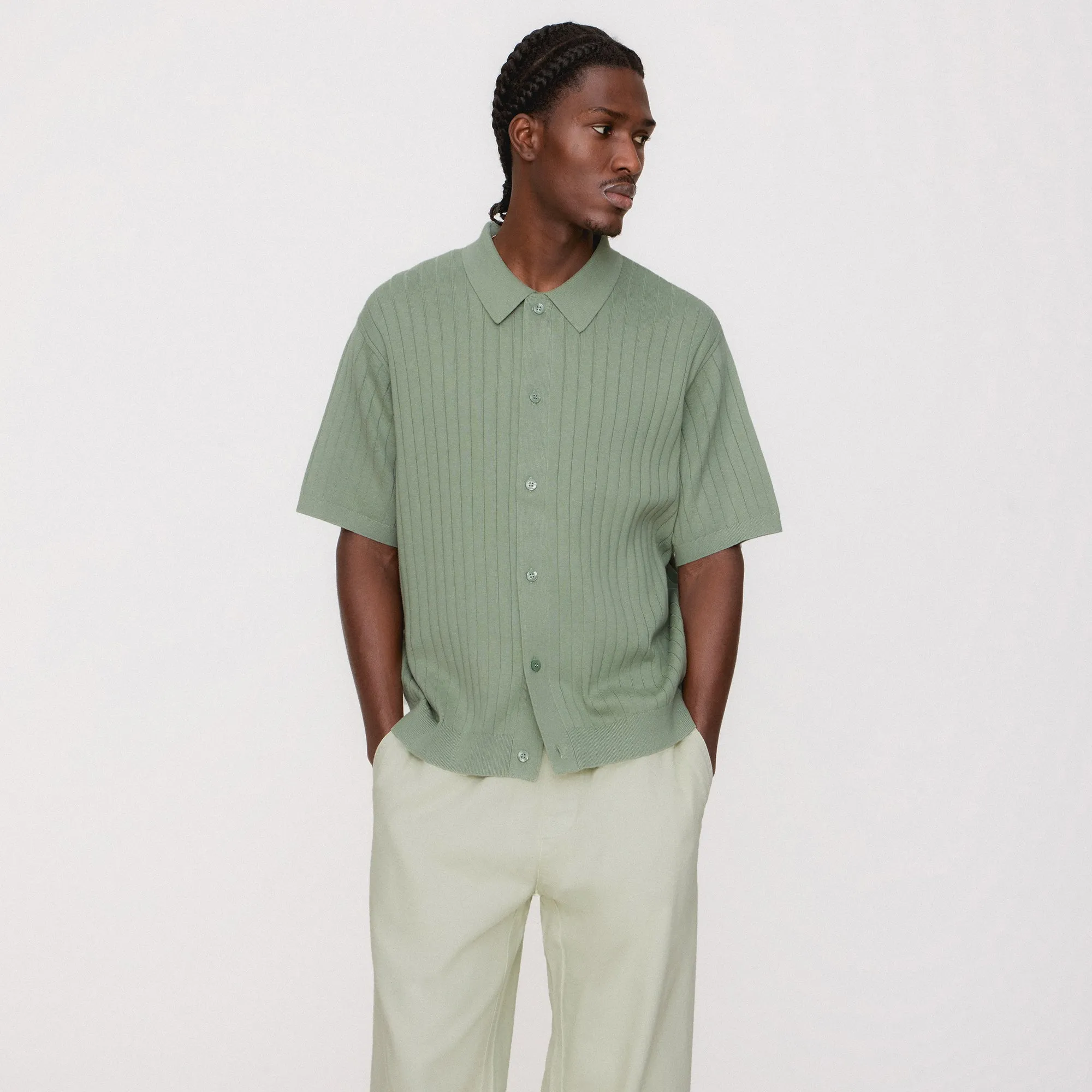 Eco Dye Process Elasticized Waist Kith Rhys Knit Stripe Buttondown - Pavilion