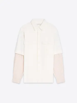 Lightweight Layer Comfy Wear Contrast sleeves denim shirt