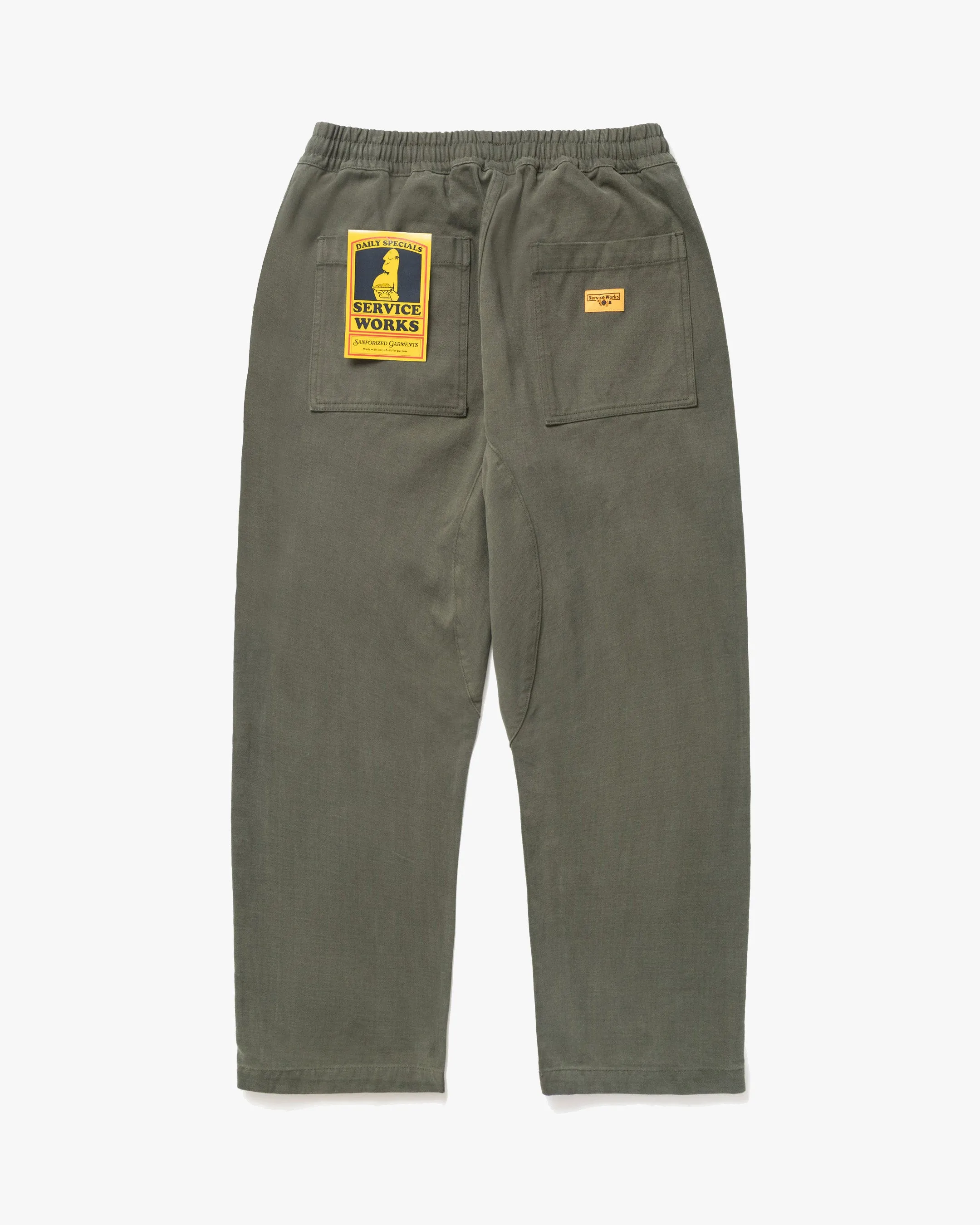 Neutral Autumn Days Service Works Moleskin Chef Pant - Moss
