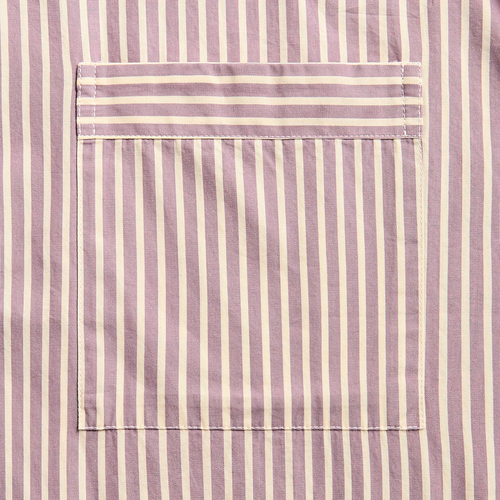 Tekla Poplin Short Sleeve Pyjamas Shirt - Skipper Stripes Cold Outfit