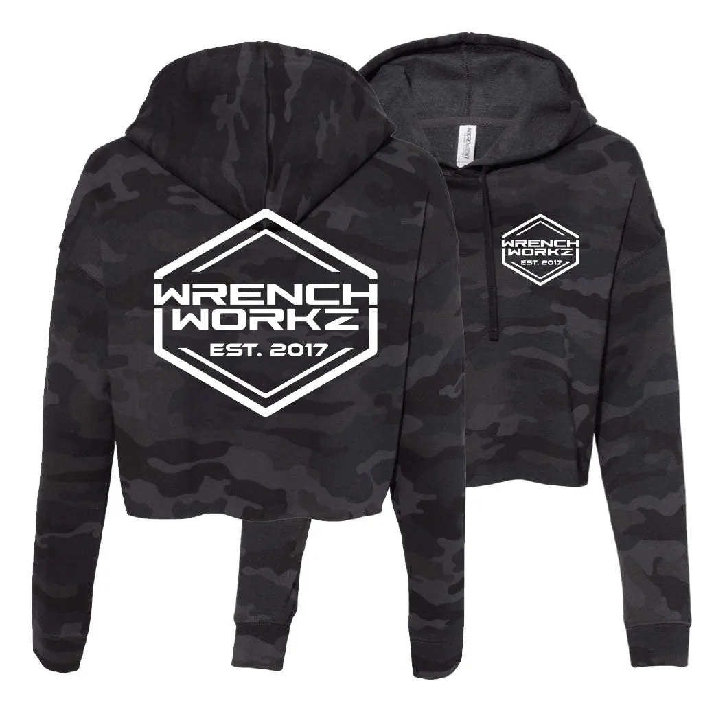 product casual elegance factor Cropped Camo Hex Sweatshirt