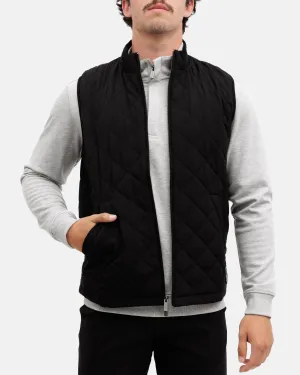 Rugged Daily Style Odor control Crosscut Men's Quilted Vest - Onyx