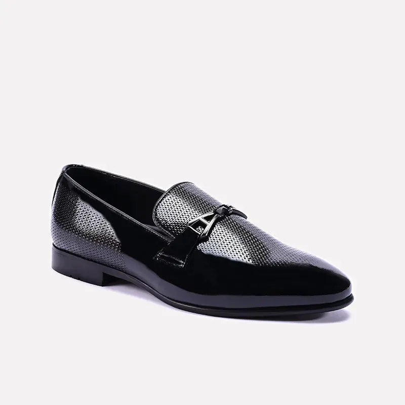 Crown Black Glossy Dress Loafers 0111306 Flex Step Euro Shade