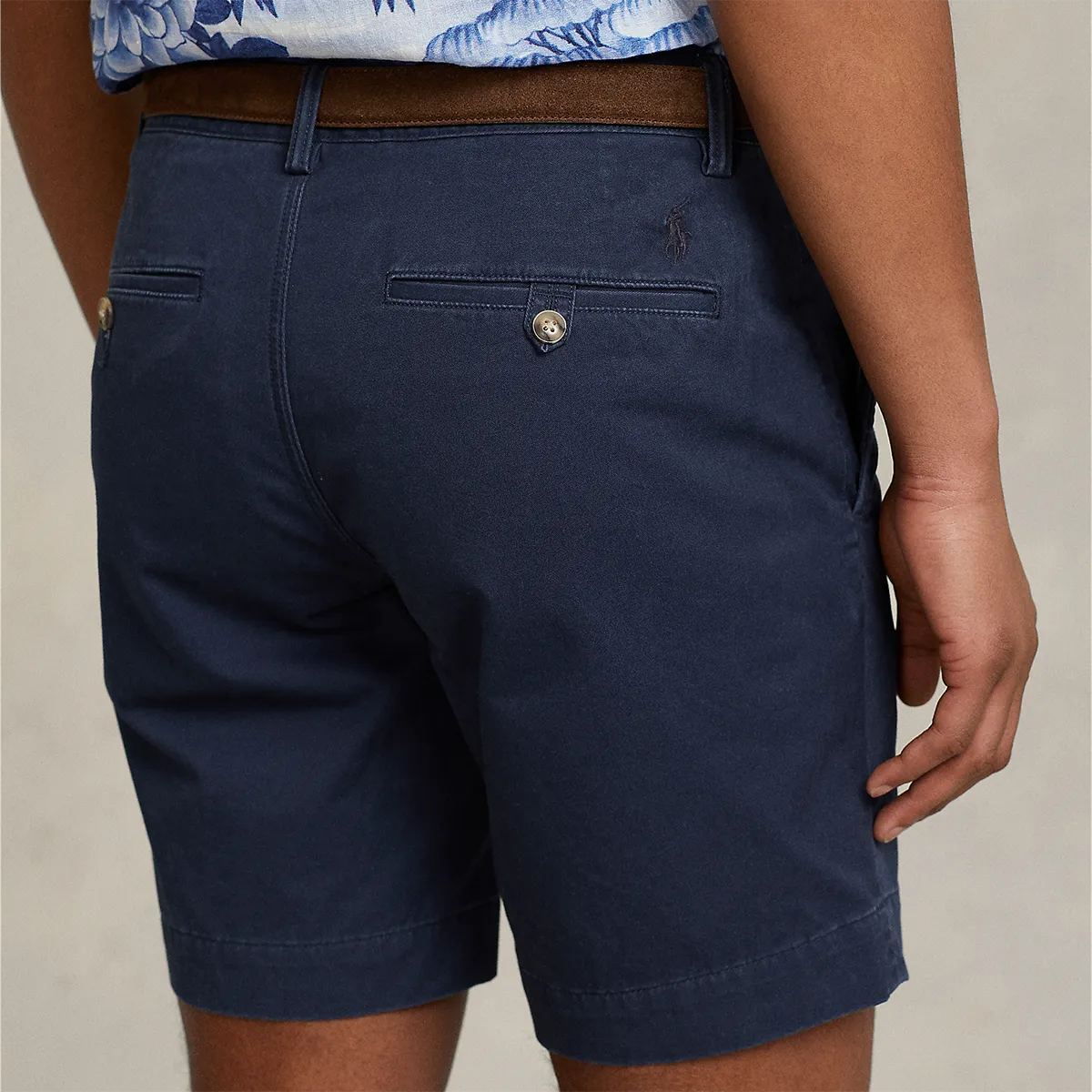 Ralph Lauren - Straight Fit Bedford Short in Navy Durable Weave Fabric