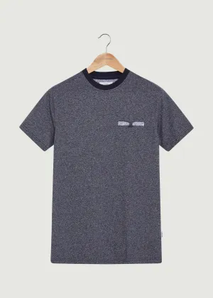 Daleham Tee - Navy Layered Hem Details
