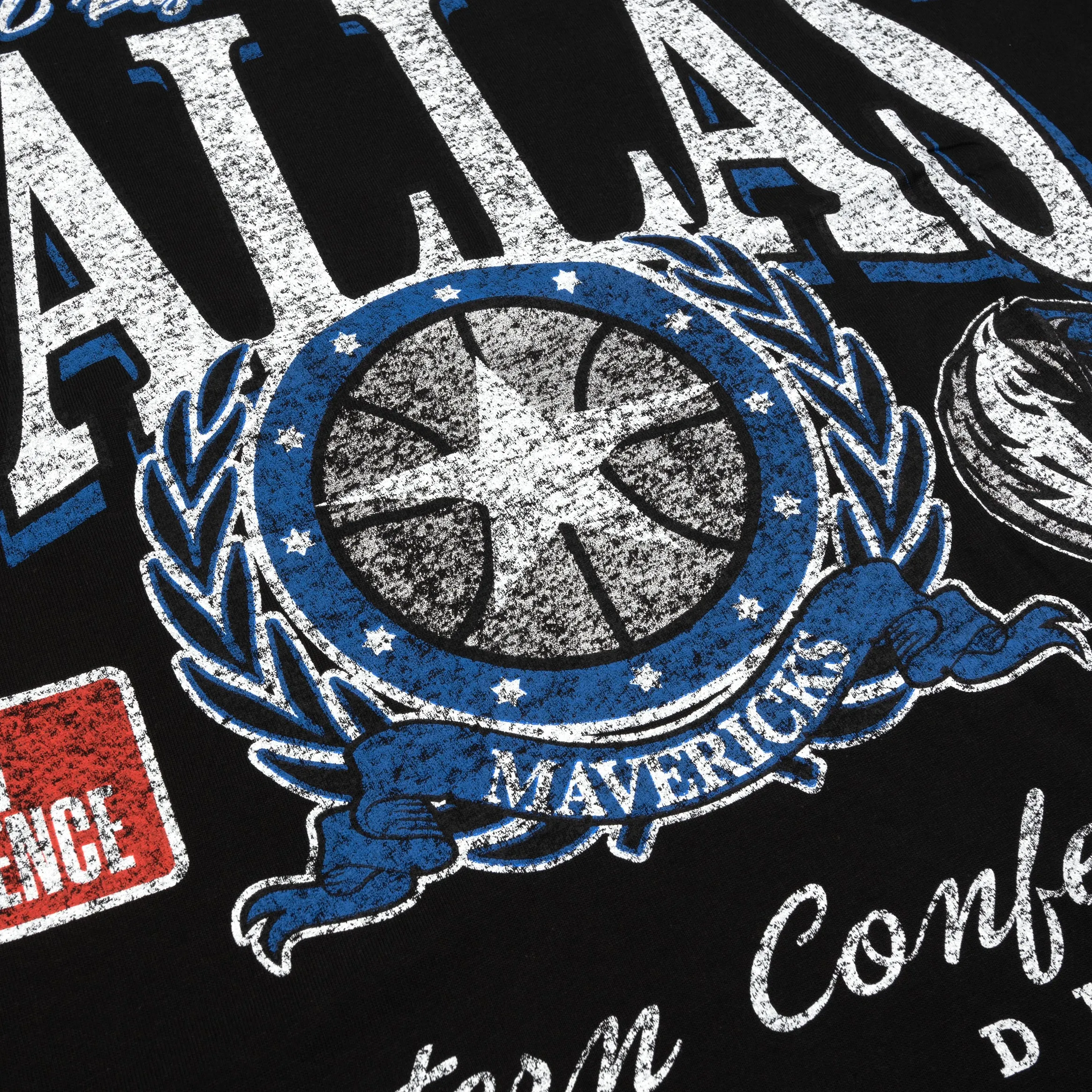 Dallas Mavericks Oversized Mens Short Sleeve Shirt (Black/White) Layered Sleeve