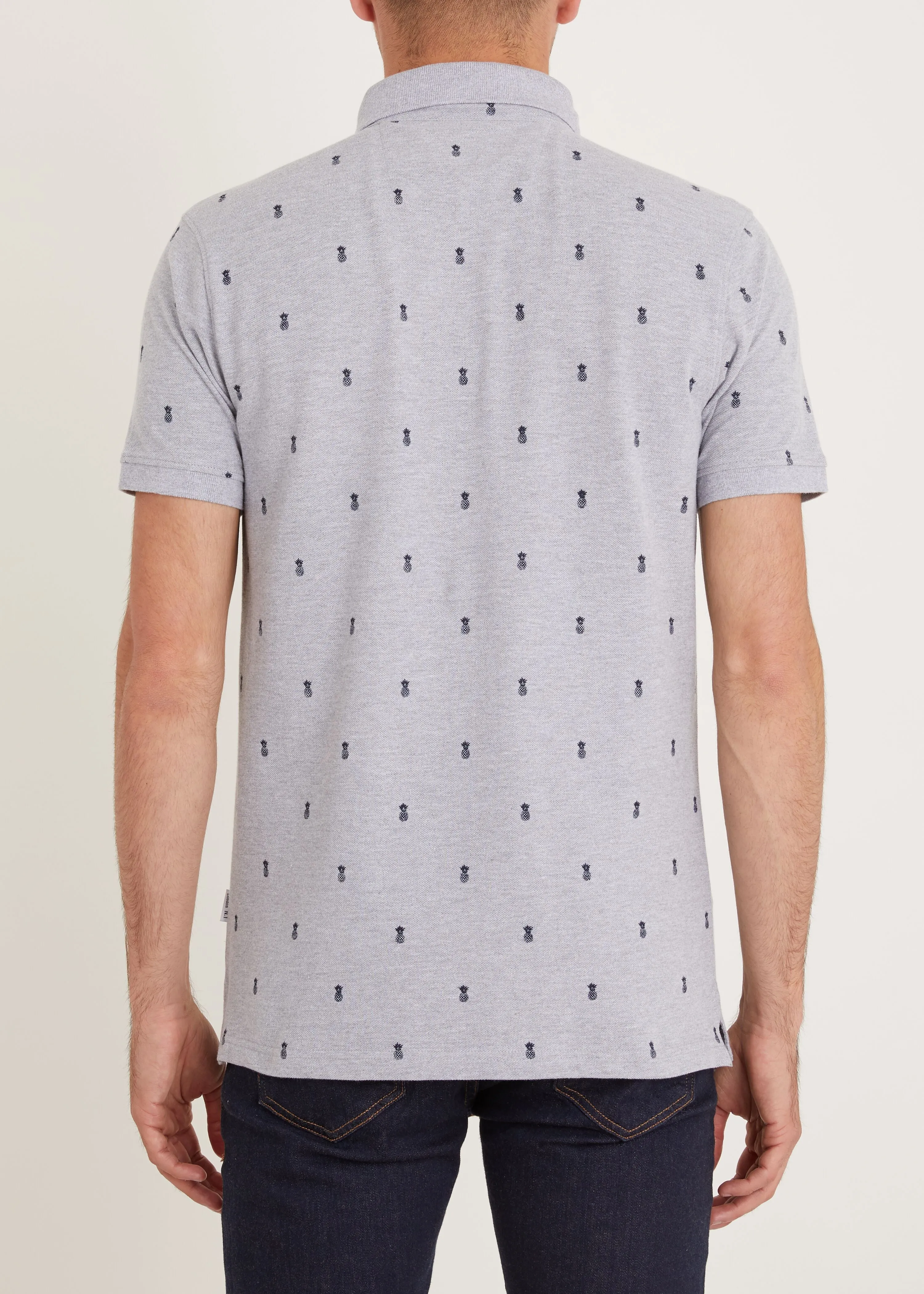 Light Fabric Casual Bottoms Davenant Polo Shirt - Grey Marl