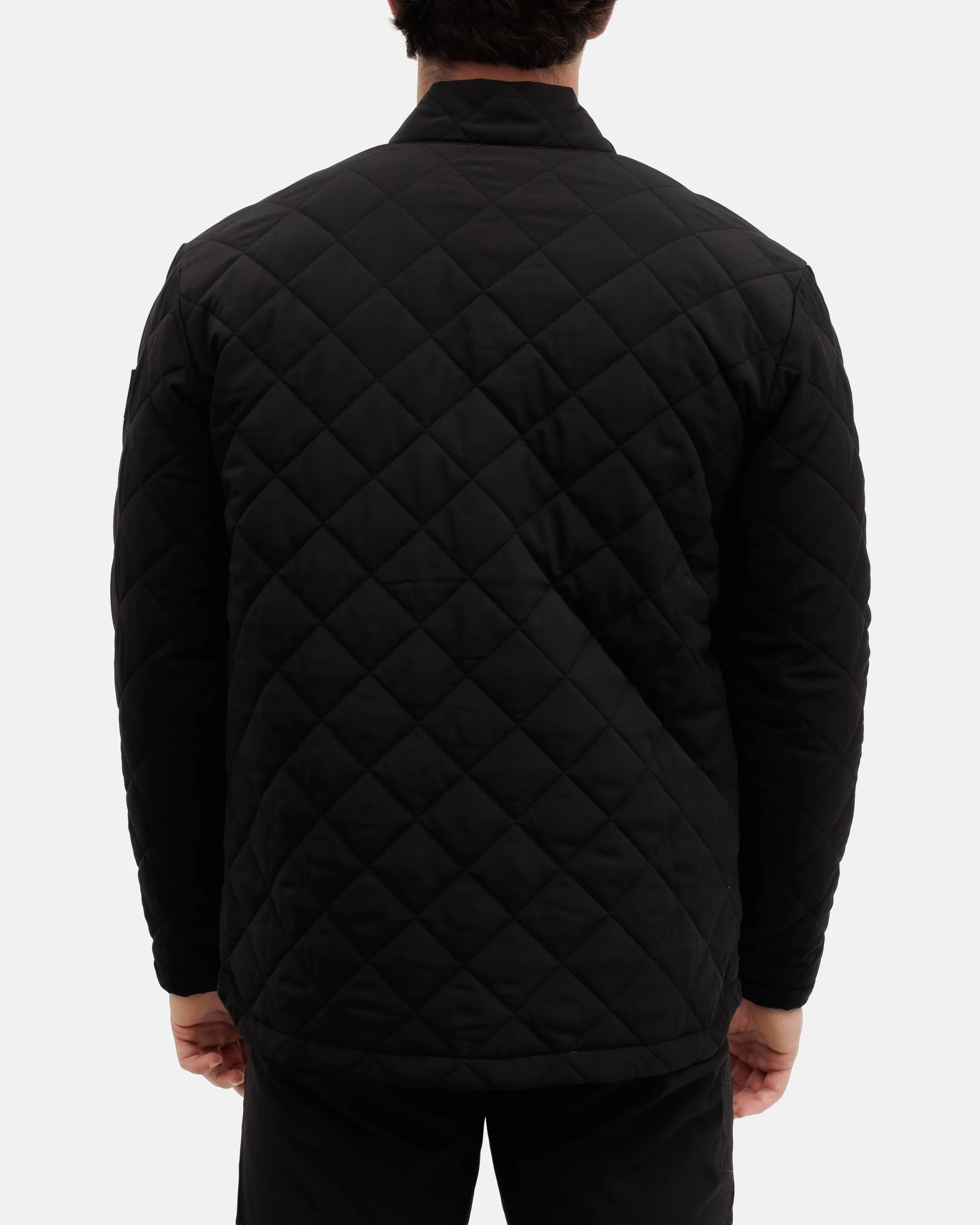 Eco Friendly Fabric Versatile Layering Options Crosscut Men's Quilted Bomber Jacket - Onyx