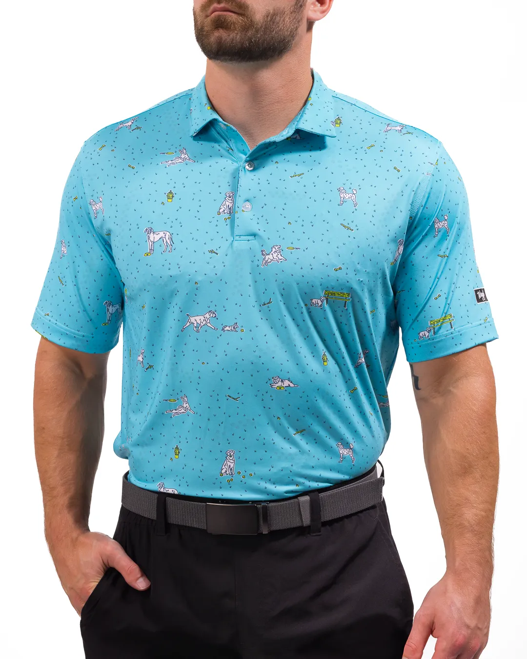 Dog Park Men's Polo Hidden Button Placket