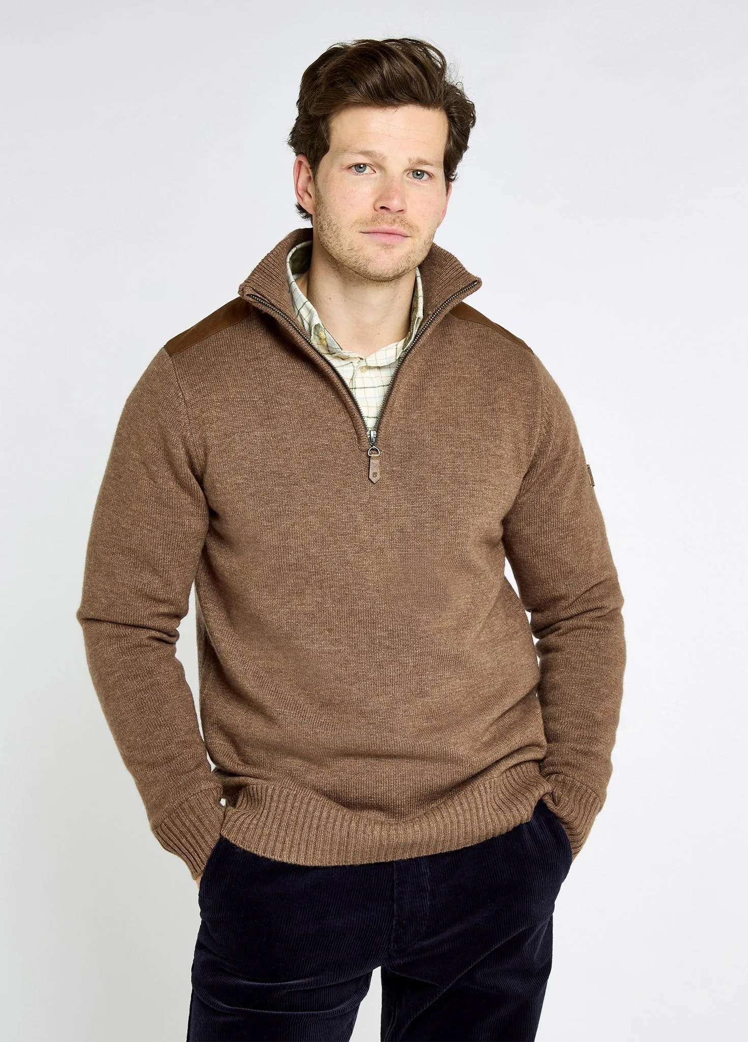 Doherty Men??s zip neck sweater - Elk Saga Fit Cozy Fashion