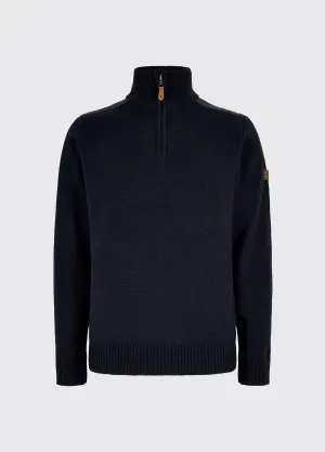 Doherty Men??s zip neck sweater - Navy Open Glow