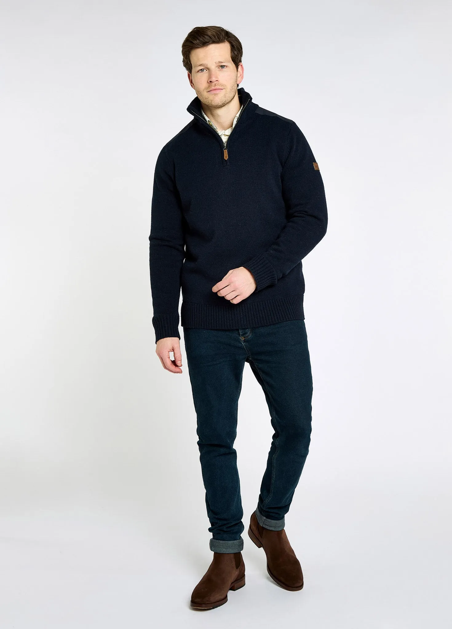 Athletic Apparel Calm Tone Doherty Men??s zip neck sweater - Navy
