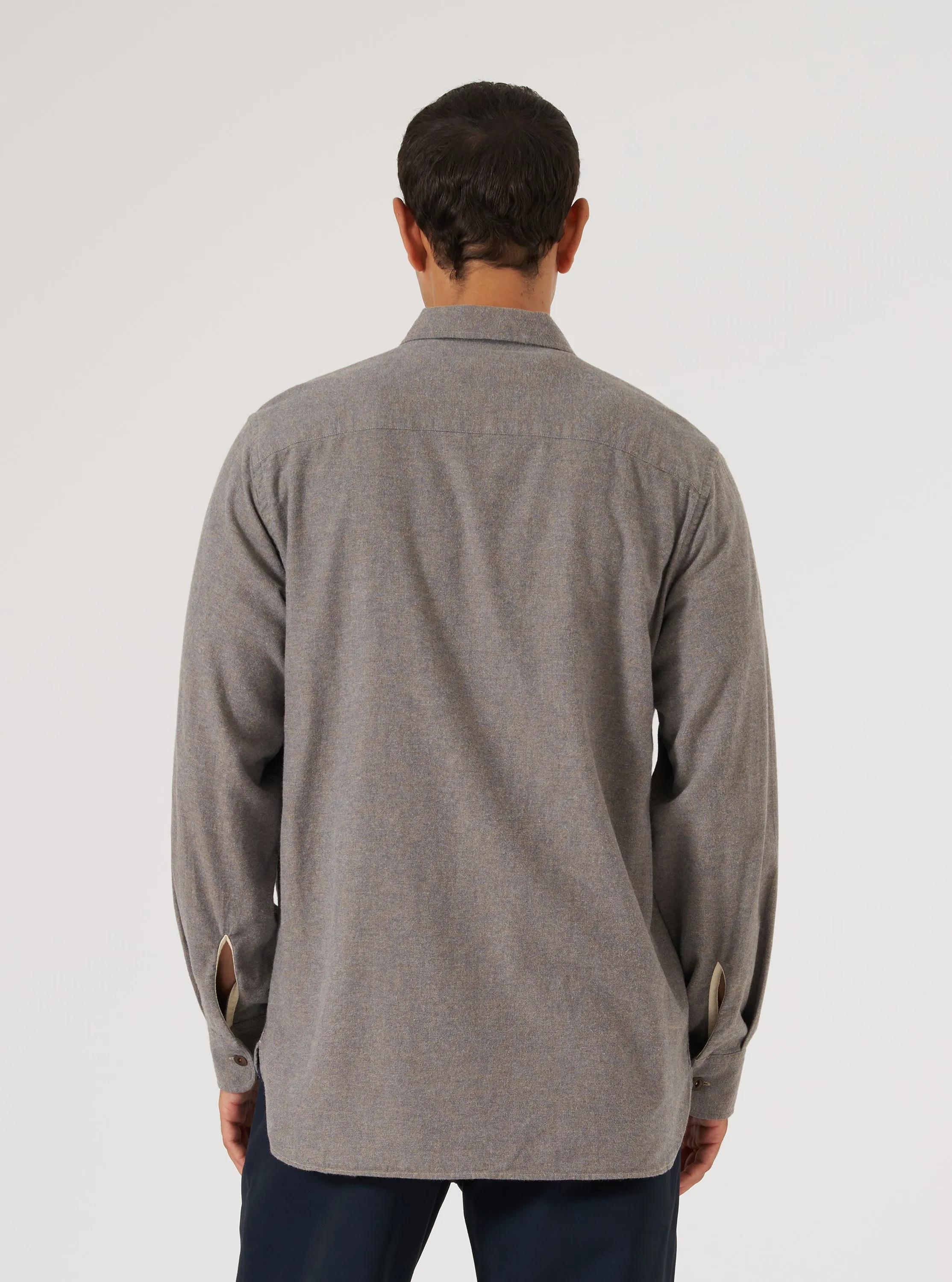 Comfortable Layer Brown Brushed Flannel Work Shirt