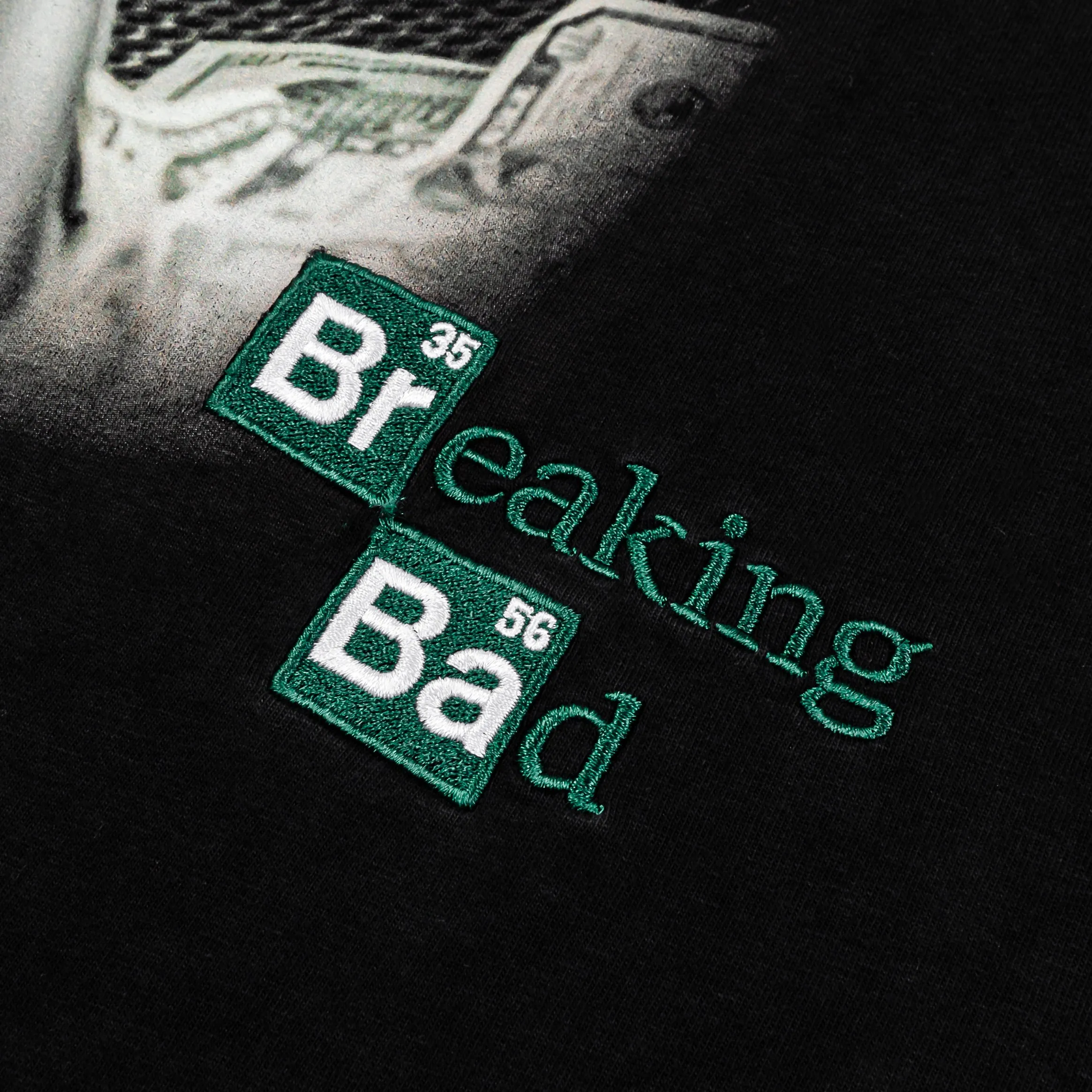 SP x Breaking Bad Laundering Light Washed Mens Short Sleeve Shirt (Black/Green) Elegant Lightweight Look