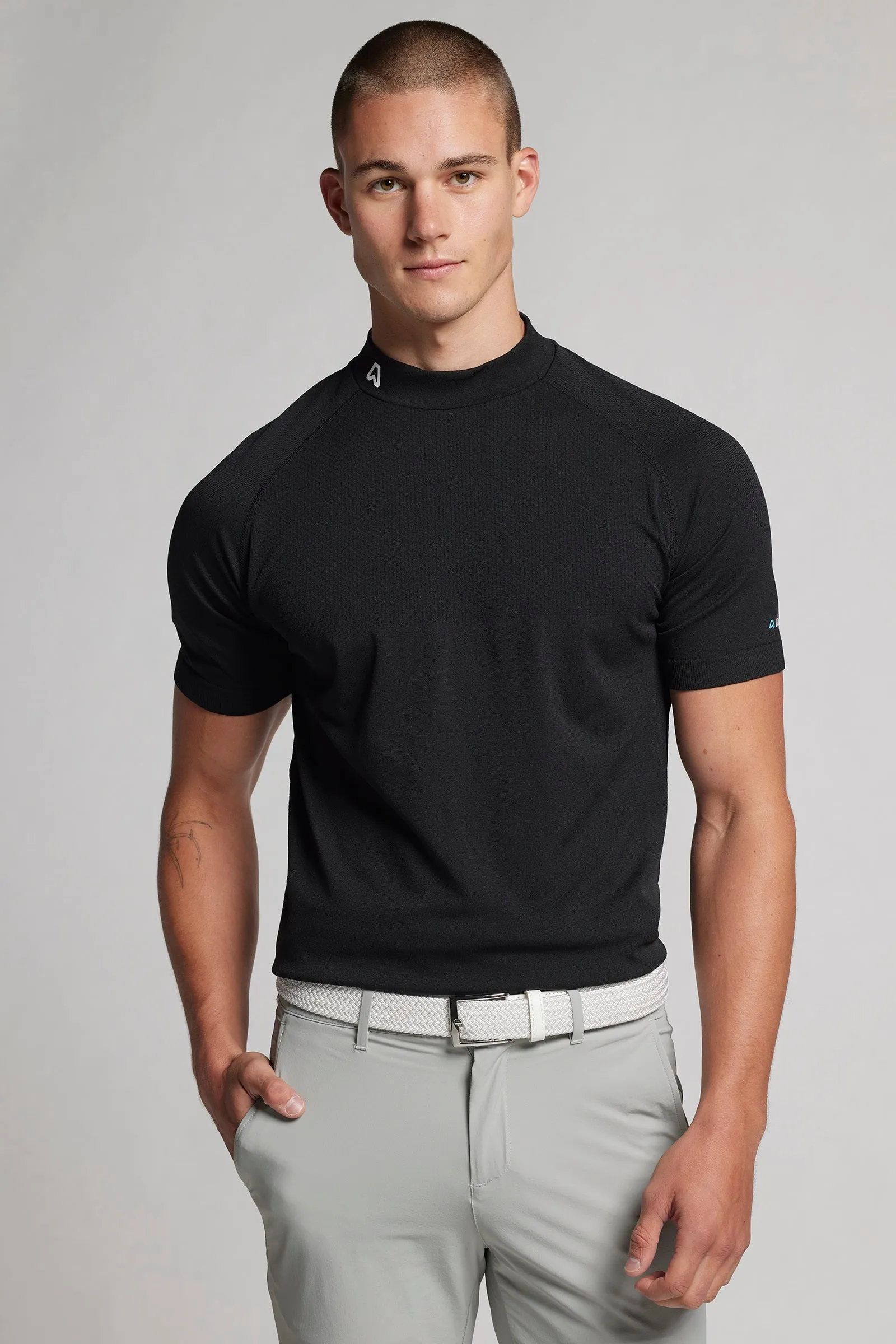 Turtle Neck Golf Top - Putter Black Versatile Layer Soft Touch Fabric