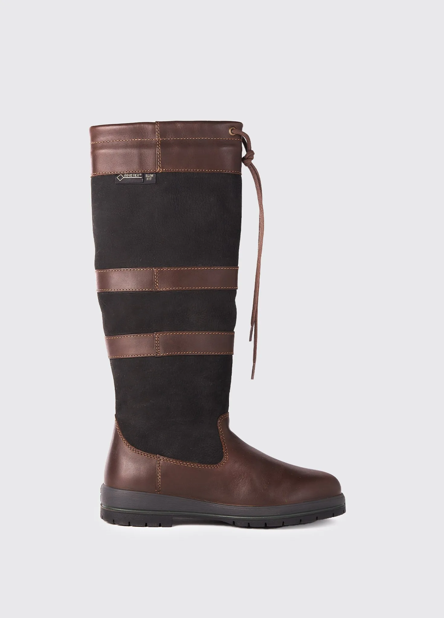 High Traction Morning Walk Cozy Lined Galway Mens SlimFit? Country Boot - Black/Brown